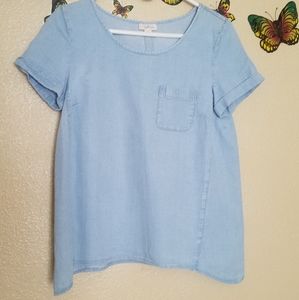J.jill Denim Blue Oasis wash blouse XS
